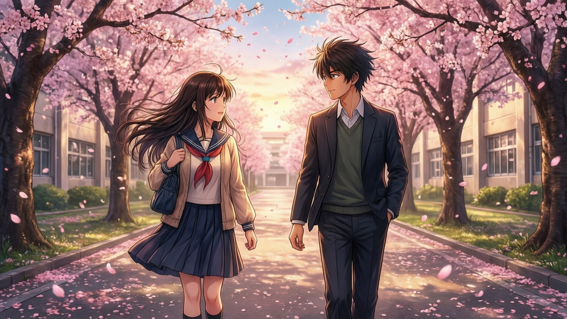 Cherry Blossom Walk by Wallpapers.art Studio