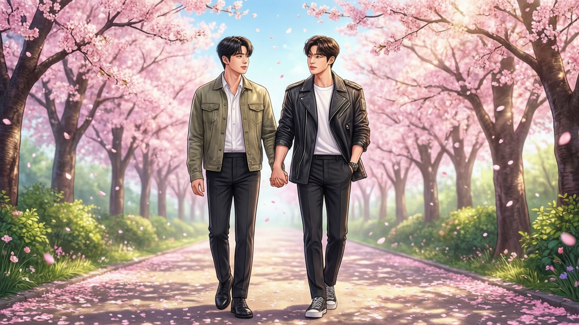Cherry Blossom Walk by Wallpapers.art Studio