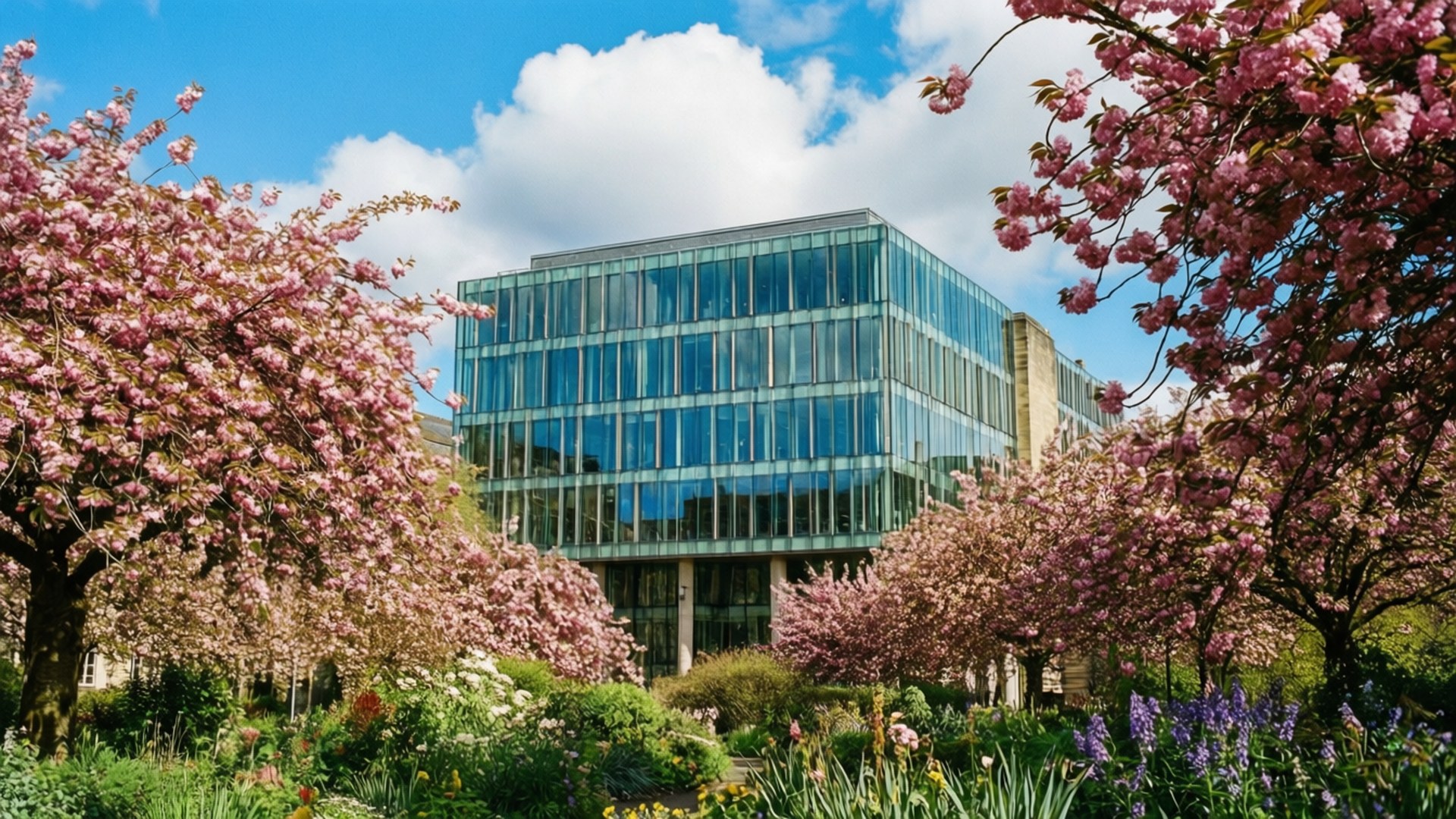 Cherry Blossoms at Library by Wallpapers.art Studio