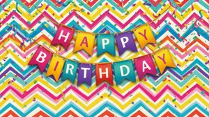 Chevron Happy Birthday Banner