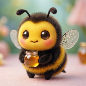 Chibi Bee with Honey Jar