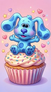 Chibi Blue on Cupcake