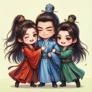 Chibi Friends Hug