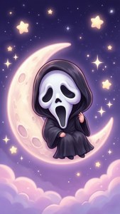 Chibi Ghostface on Moon