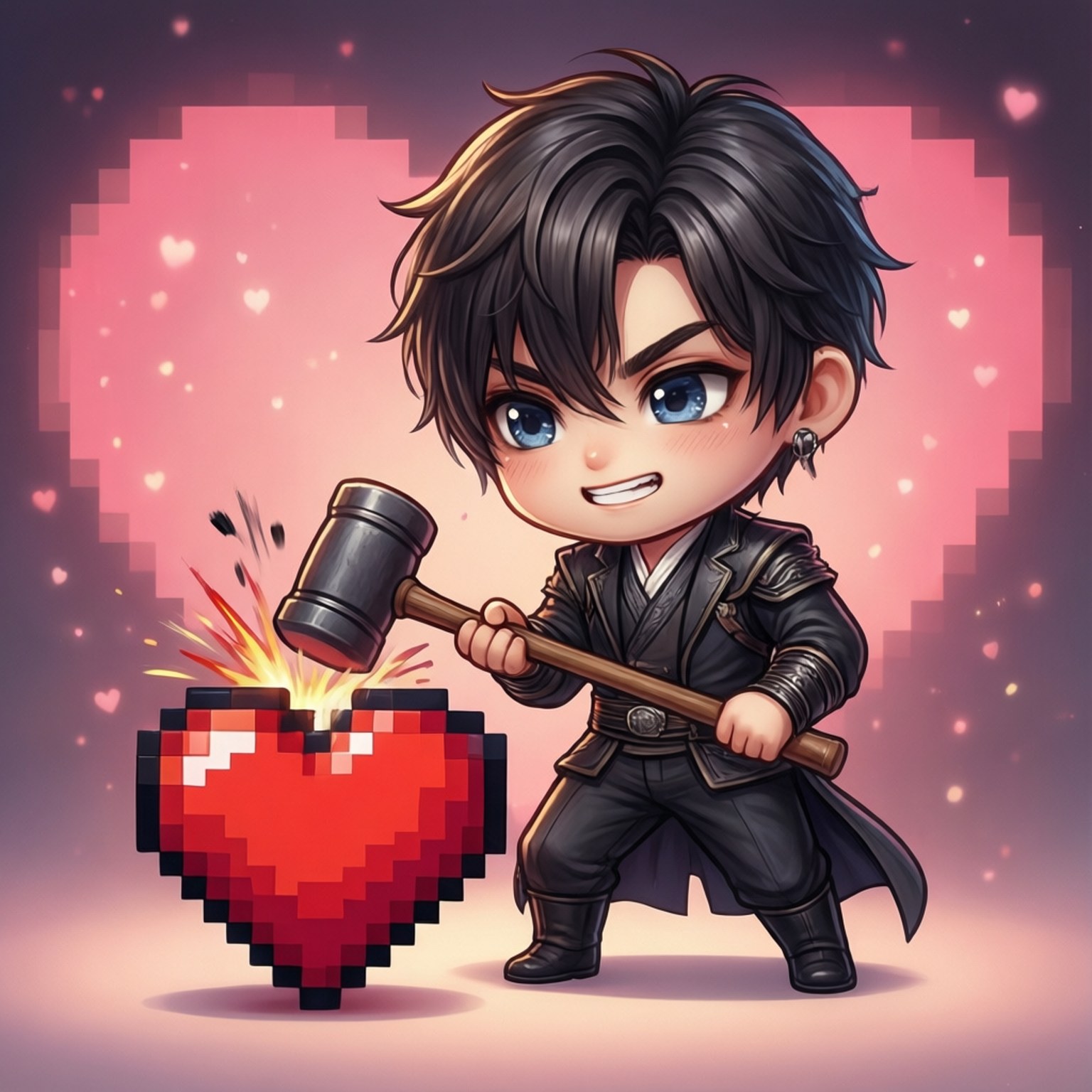 Chibi Heart Bonk by Wallpapers.art Studio