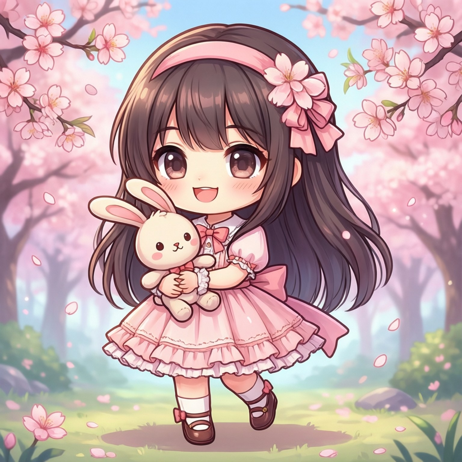 Chibi Mahiro in Pink by Wallpapers.art Studio