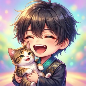 Chibi Miyamura with Cat