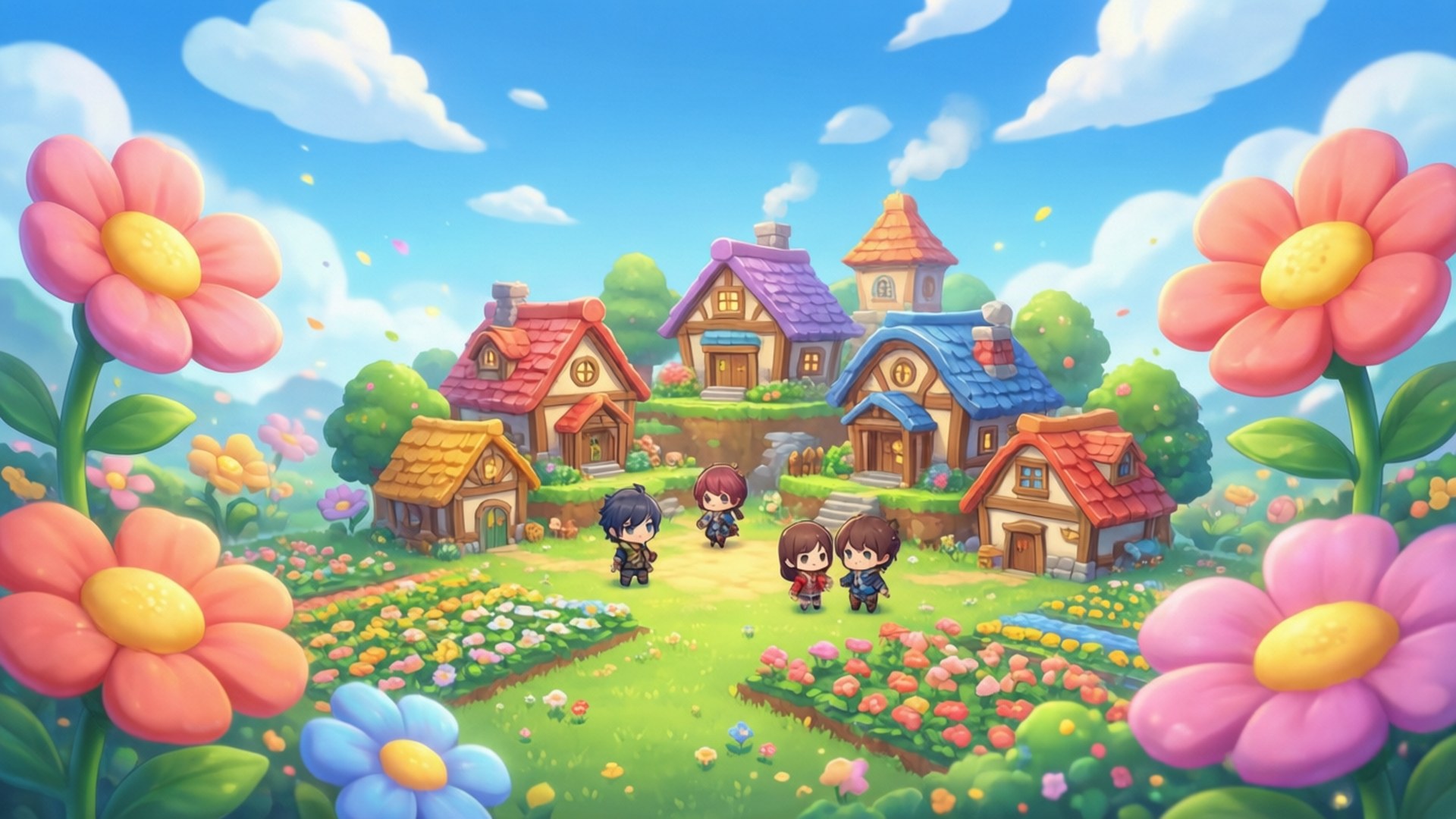 Chibi Overworld Village by Wallpapers.art Studio