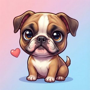 Chibi Pitbull with Heart