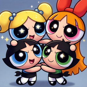 Chibi Powerpuff Hug
