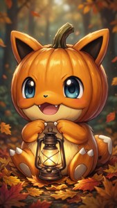 Chibi Pumpkaboo with Lantern