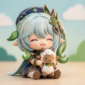Chibi Qiqi with Plushie