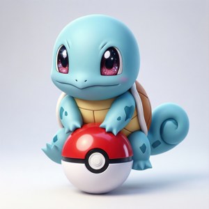 Chibi Squirtle on Pokéball