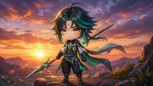 Chibi Xiao at Sunset