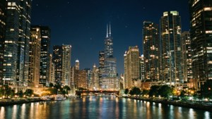 Chicago River Night Glow