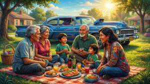 Chicano Family Picnic Mural