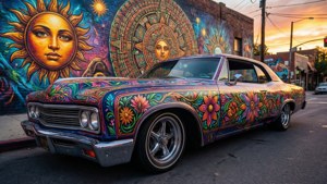 Chicano Lowrider Mural