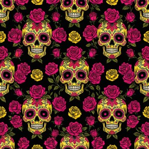 Chicano Sugar Skull Pattern