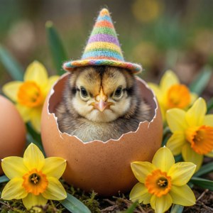Chick in Bonnet