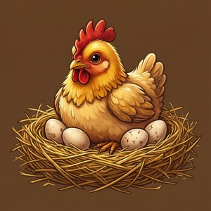 Chicken on Nest