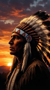 Chief Silhouette Sunset