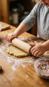 Child Baking with Mini Rolling Pin