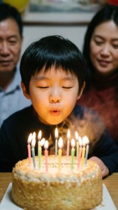 Child Blowing Candles