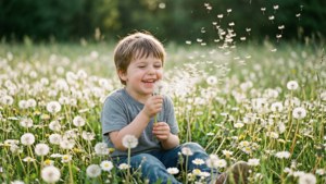 Child Blowing Dandelion