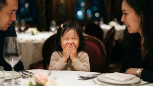 Child Fine Dining Laugh