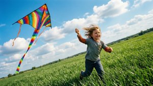 Child Flying a Kite