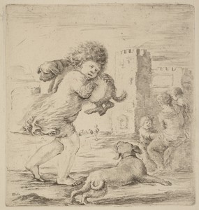 Child Holding a Puppy