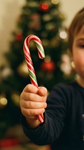 Child Holding Candy Cane
