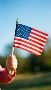 Child Holding Flag