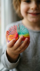 Child Holding Slinky