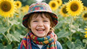 Child in Sunflower Cap