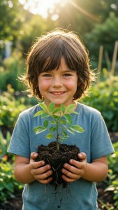 Child Planting Sapling