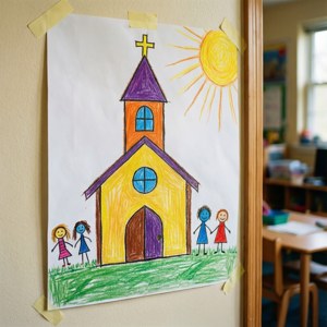 Child's Church Drawing