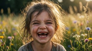 Child's Unrestrained Laughter