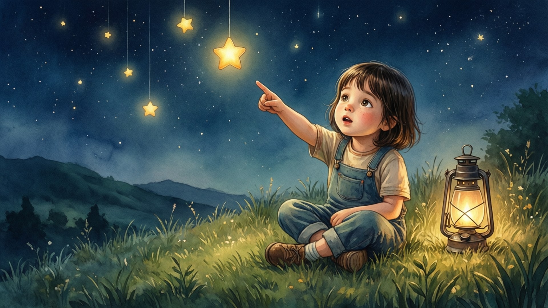 Child Wishing on a Falling Star by Wallpapers.art Studio