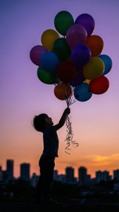 Child with Balloons