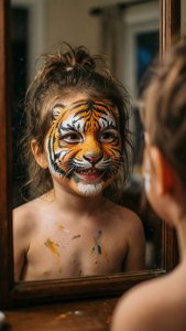Child with Tiger Face Paint
