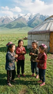 Children at Yurt Meadow