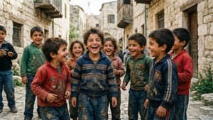 Children Playing in Village