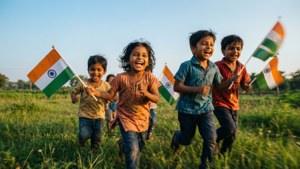 Children with Flags