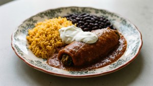Chili Relleno with Rice and Beans