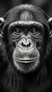 Chimpanzee Gaze Black and White