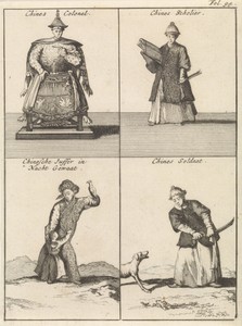 Chinese kolonel / Chinese scholier / Chinese vrouw in slaapkleding / Chinese soldaat