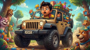 Chotu on the Jeep Adventure