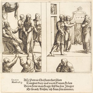 Christ before Caiaphas, and Peter Denying Christ