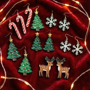 Christmas Earring Flat Lay